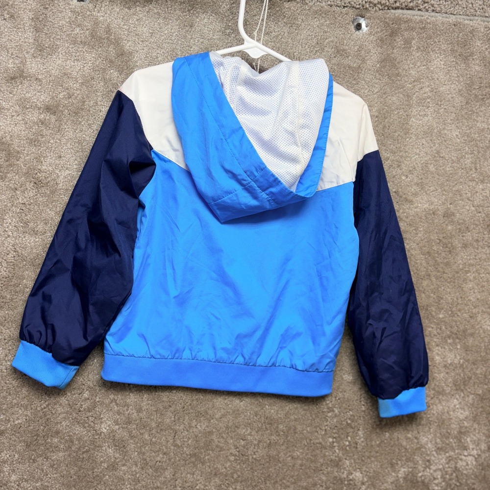 Nike Windrunner Windbreaker Jacket Blue White Navy Colorblock Kids 4T C663-B24 - Picture 2 of 9